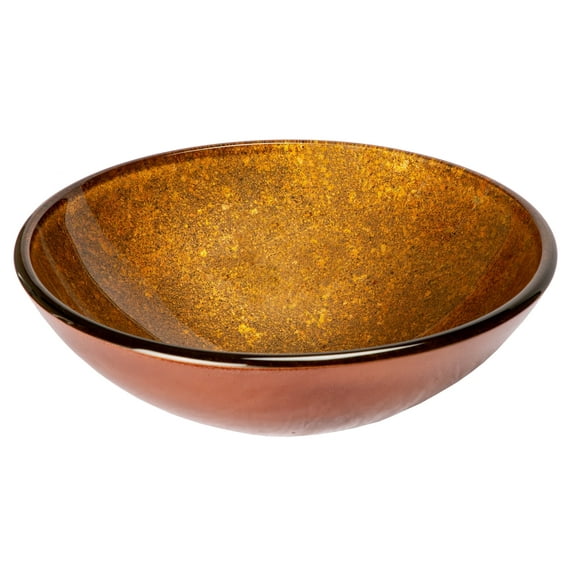 Eden Bath EB-GS75 1.75 in. Round Glass Vessel Sink, Speckled Bronze