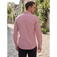 thumbnail image 3 of INSPIRE CHIC Men's Back to School Pinstripe Shirt Long Sleeve Button Down Casual Dress Shirts M Red, 3 of 5