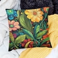 thumbnail image 2 of Orinice   Boho Flowers Throw Pillow Covers   Floral Cushion Covers for Kids Boys Girls Oil Painting Ethnic Exotic Orange Yellow Cushion Cases Soft Decorative Pillowcases 22x22in, 2 of 5