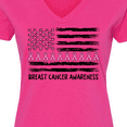 thumbnail image 4 of Inktastic Breast Cancer Awareness Pink Ribbons and Flag Women's V-Neck T-Shirt, 4 of 5