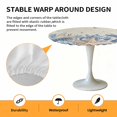 thumbnail image 2 of Elastic Fitted Round Tablecloth, Blue Starfish Coastal Waterproof Stretch Table Cover for 36"-44" Tables, Eucalyptus Summer Nautical Shell Retro Washable Outdoor Tablecloths for Patio, Picnic, 2 of 9