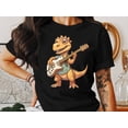 thumbnail image 2 of Funny Guitar Player Guitarist Dino Dinasour Musician Gift T-Shirt Cute Dino Guitarist Music Birthday Holiday Present Tshirt, 2 of 10