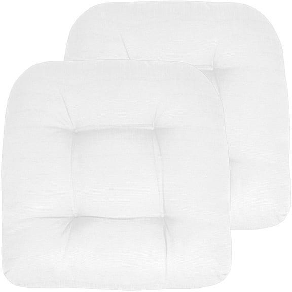 48X48 Inch (2 Pcs) White Garden Chair Cushions, Waterproof & Non-Slip Indoor Outdoor Seat Pads With Soft Foam For Patio Poolside Lawn Furniture Decoration