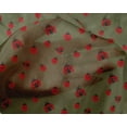 thumbnail image 4 of oneOone Tissu Tabby en Soie Vert Olive Rouge Insecte Matériel de Robe Tissu Imprimé Tissu au Mètre 42 Pouces de Large, 4 of 4
