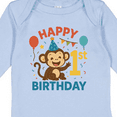 thumbnail image 4 of Inktastic Happy 1st Birthday Monkey Party Theme Boys or Girls Long Sleeve Baby Bodysuit, 4 of 5