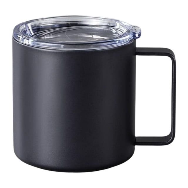 Taza de Café Sunnimix Doble Pared Acero Inoxidable Con Tapa Cocina Casera Negra
