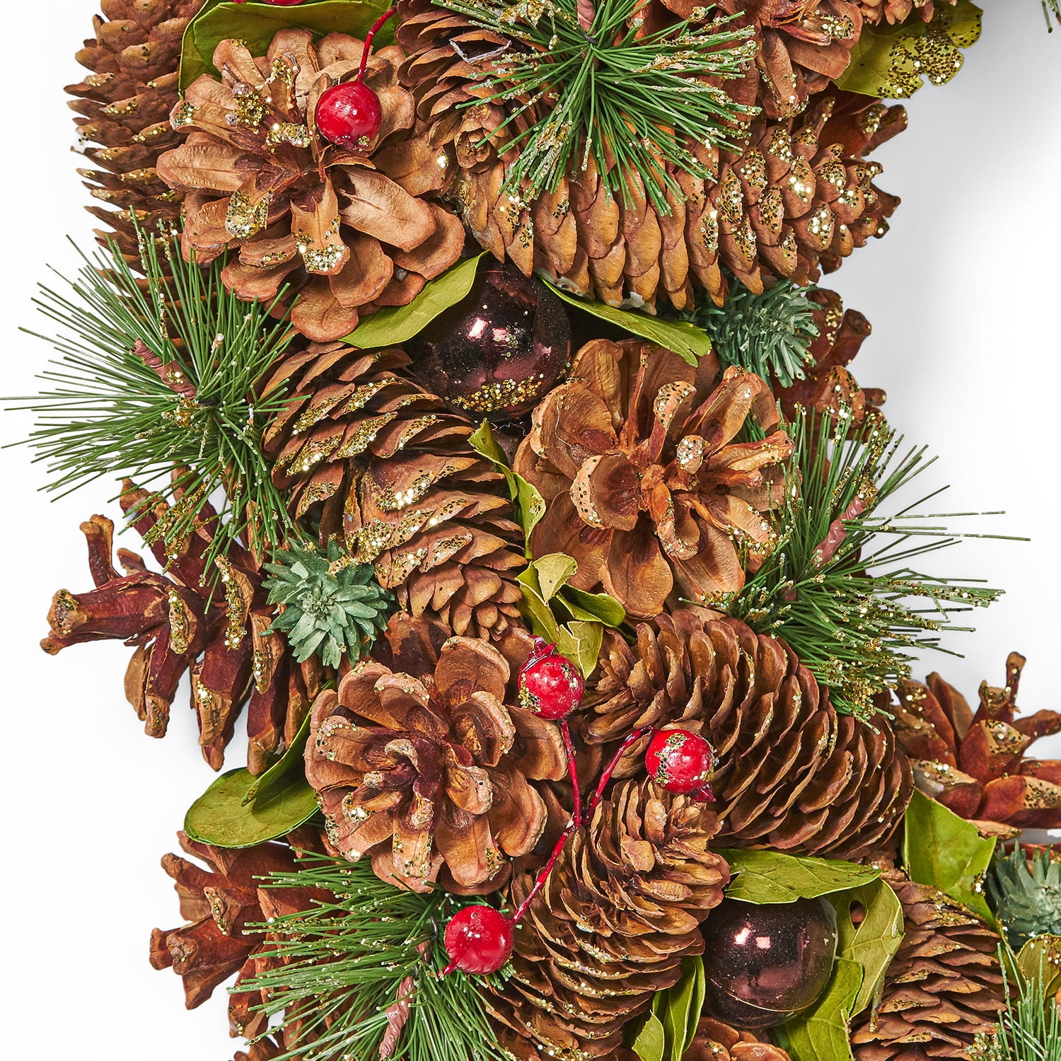 Kepooman Artificial Christmas Wreath, Fir Wreath for Christmas Home Front Door Hanging Wall Window Decor, Red Kepooman Artificial Christmas Wreath, Fir Wreath for Christmas Home Front Door Hanging Wall Window Decor, Red