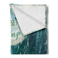 thumbnail image 2 of Saying Soft Flannel Fleece Blanket, Valentines Day Themed Composition Love Message and Waves at the Ocean Illustration, Cozy Plush for Indoor and Outdoor Use, 70" x 90", Multicolor, by Ambesonne, 2 of 5