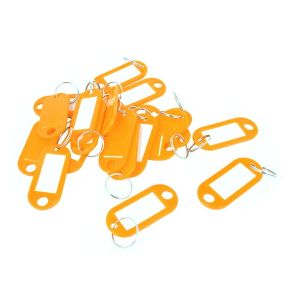 Uxcell Key ID Tags Name Card Labels Keyring Keychain Orange 20Pcs