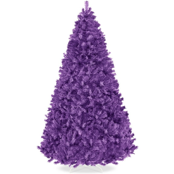 Best Choice Products Artificial Christmas Tree, 6ft Premium Unlit Pine Design, Dense Branches w/Easy Assembly - Purple