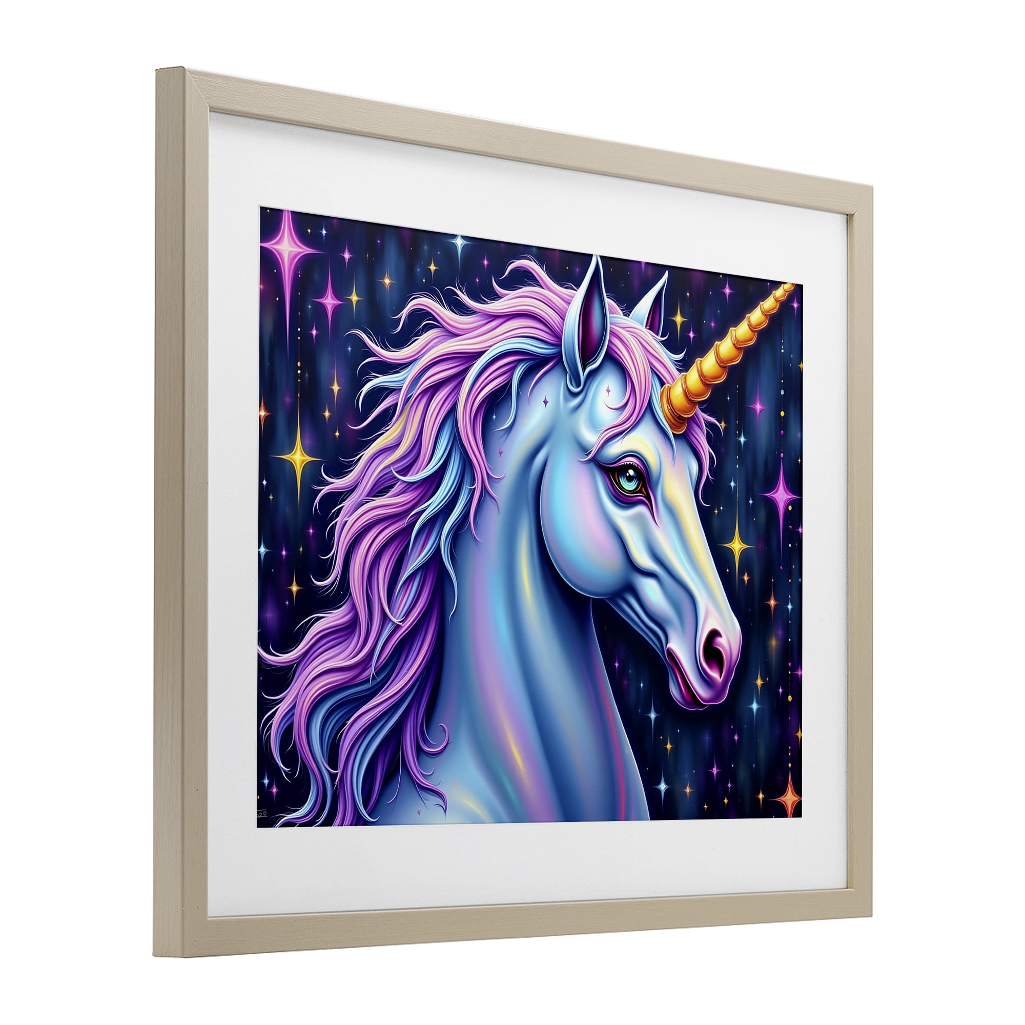 Stupell Industries Star Dancer Unicorn Birch Framed Print Under Glass, design by Tabz Jones