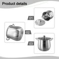 thumbnail image 3 of Stock Pot Extra Large Capacity Soup Pot 201 Stainless Steel Pot Can Steam And Cook The Cooking Pot Heats Up Quickly, 3 of 8