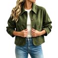 thumbnail image 2 of Floleo Womens Soft Microfiber Jacket Button Down Collared Long Sleeve Casual Outerwear with Patch Pockets for Fall Spring Daily Wear, 2 of 8