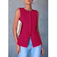 thumbnail image 5 of PRETTYGARDEN Women's Suit Vest Tops Summer Dressy Casual Business Button Sleeveless Trendy Fashion Blazer Waistcoat, 5 of 6