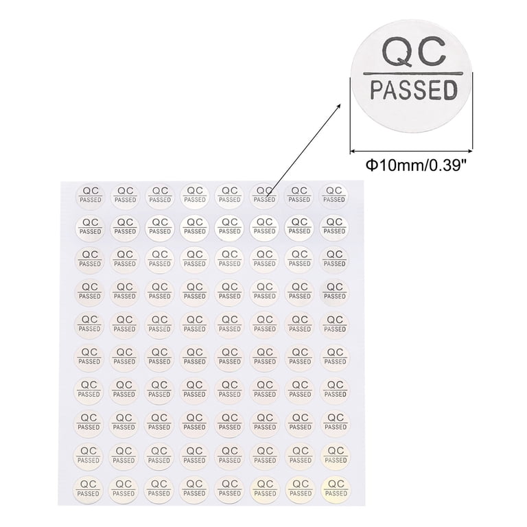 Silver QC Passed Adhesive Labels 1600pcs Warehouse Tags 1600pcs QC ...
