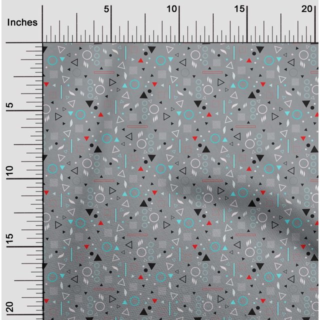oneOone Rayon Light Gray Fabric Geometric Sewing Craft Projects Fabric Prints By Yard 56 Inch Wide-R60