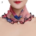 thumbnail image 2 of Zeus Scarf Painting Print Imitation Pearl Durable Ruffle Edge Lady Headscarf for Banquet, 2 of 7