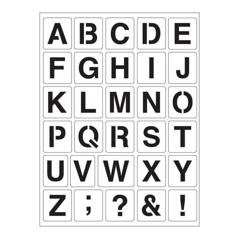 Hello Hobby 0.75 inch Letter Stencil (30 Pieces)