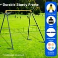thumbnail image 6 of Heavy-Duty 550lb Capacity Outdoor Swing Stand, 71" Tall Steel Frame, 360° Swivel, Adjustable Ropes, Waterproof Saucer Design for Backyard, Porch, Garden (Swing Not Included), 6 of 15