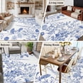 thumbnail image 5 of Blue Flower Plant Area Rug 6x9 FT, Non Slip Living Room Throw Carpet, Retro Country Tree Branch Leaves Washable Soft Large Floor Carpet Non-Shedding Rug for Bedroom Dining Room Play Room, 5 of 9