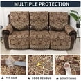 thumbnail image 4 of Waterproof Recliner Sofa Covers Non-Slip Recliner Couch Covers for 3 seat, Split Washable Jacquard Reclining Couch Covers Furniture Protecto (Brown, 3 Seater), 4 of 9