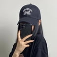 thumbnail image 4 of Gorra de béisbol para hombre y mujer, moda urbana, gorra con visera combinada con letras bordadas simples, estilo coreano, cara pequeña, retro, 4 of 6