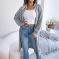 thumbnail image 4 of Ladies Cardigan Long Line Knitted Chunky Balloon Sleeve Open Front Sweater, 4 of 8