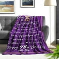 thumbnail image 3 of 75th Birthday Gifts for Women Blanket, 75 Birthday Gifts for Mom or Wife, 1948 Birthday Gifts for Women, Gifts for 75 Year Old Woman, Cozy & Soft Flannel Throw Blanket 60x50 in, Purple, 3 of 7