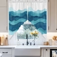 thumbnail image 4 of Abstract Turquoise Swag Curtain Valance for Windows, Water Ripple Watercolor Gradient Waves Window Treatments Short Swag Topper for Kitchen Windows Bathroom Bedroom, 36"x45", 4 of 8