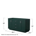 thumbnail image 3 of Wyndham Collection Miranda 60" Wood Double Bathroom Vanity in Nickel Trim/Green, 3 of 4
