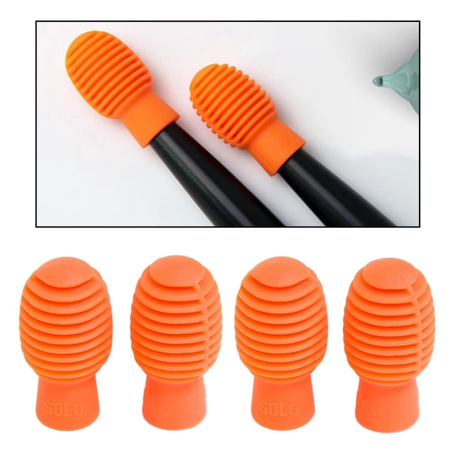 4pcs Silicona Head Sleeve Rubber Case Cover Naranja shamjiam Mangas de cabeza de baqueta