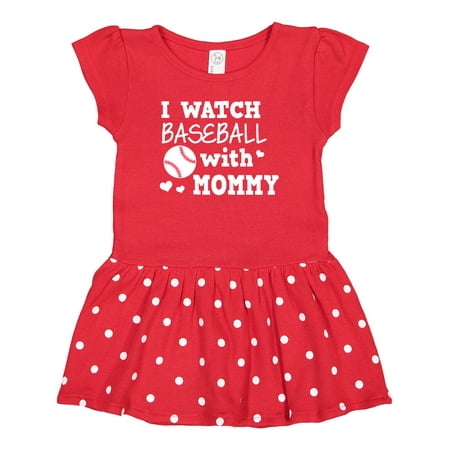 

Inktastic I Watch Baseball with My Mommy Gift Baby Girl Dress
