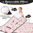 thumbnail image 3 of Unicorn and Heart Pink Pattern Teens Toddler Nap Mat with Pillow, Sleeping Mat Bag for Preschool Daycare 60"x20", 3 of 6