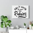thumbnail image 5 of Scripture Walls  More Than Rubies Proverbs 31:10 Bible Verse Canvas Christian Wall Art Ready to Hang Unframed, 5 of 12