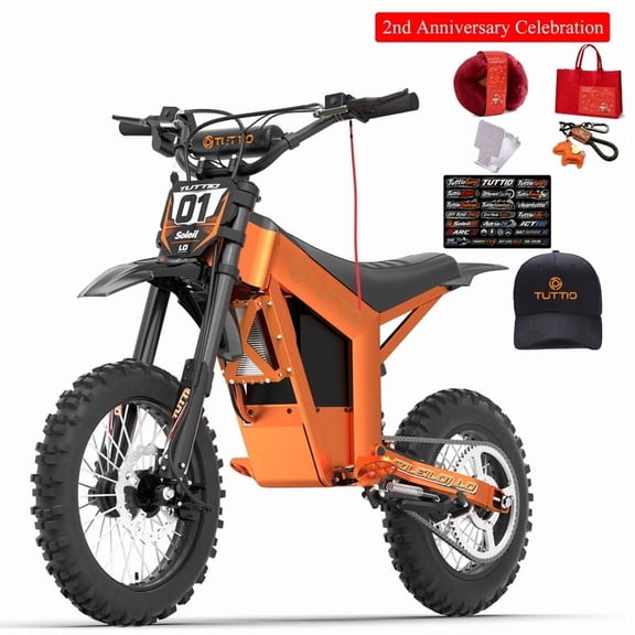 TUTTIO Soleil01 LO 3000W Adult Electric Dirt Bike, 48V 21Ah Long-Range Battery, 37MPH Max Speed, 3-Speed All-Terrain Off-Road E-Motorcycle, UL 2849