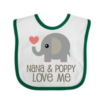 Inktastic Nana and Poppy Love Me Boys or Girls Baby Bib
