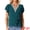 Peacock Blue, variant on DARING DIVA Women's Ruffle Short Sleeve Elegant V Neck Blouse S Dark Blue
