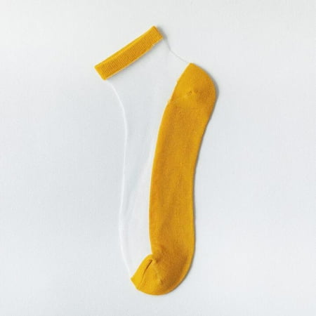 

Socks For Women And Men Jioakfa Fashion Women Mesh Ladies Solid Patchwork Thin Socks Women’S Stockings Yellow One Size