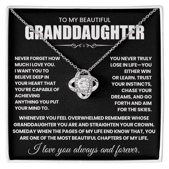 Granddaughter, Love Knot Necklace