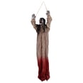 thumbnail image 2 of Fnyoxu 40 Inch Halloween Hanging Ghost Decoration, Halloween Scary Hanging Ghost Girl with Light-up Head for Halloween Outdoor, Yard, Patio Decoration, Halloween Haunted House Decorations, 2 of 7