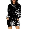 thumbnail image 2 of Wancir Christmas Women's Hooded Sweatshirt Drawstring Lightweight Long Sleeve Pullover Hoodie Dress, 2 of 6