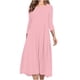 thumbnail image 2 of ICHUANYI Clearance Women Fashion Comfortable Button V-Neck Solid Color Casual Dress(Pink, S) ICHUANYI WER2023081008115, 2 of 9