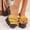 #0054-Yellow, variant on Women's Ruffle Mule Heels, Layered Frill Open Back Slippers with Chunky Platform, Elegant High Heel Dressy Sandals, Versatile Soft Fabric Summer Footwear for Party Date Gift