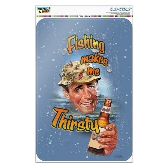 Retro Fishing Makes Me Thirsty Home Business Office Sign