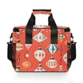 thumbnail image 7 of FORMRS Insulated Cooler Bag 24 Cans Capacity Soft Leakproof Lunch Box with Side Pockets, Retro Christmas Ornaments Pattern, 7 of 7