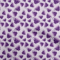 oneOone Polyester Spandex Purple Fabric Utensils Tea Cups Sewing Material Print Fabric By The Yard 56 Inch Wide