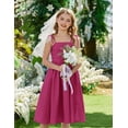 thumbnail image 5 of Arshiner Girls Summer Dress Maxi Spaghetti Strap Ruched Flowy Beach Boho Casual Teen Girl Sundress, 5 of 6