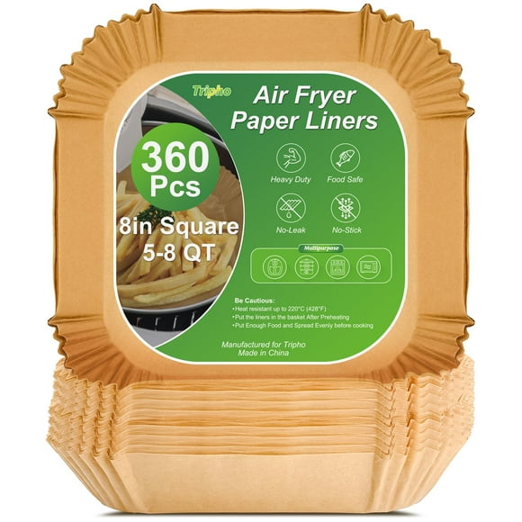 Forros de papel Air Fryer Tripho cuadrados de 8 pulgadas, 360 unidades