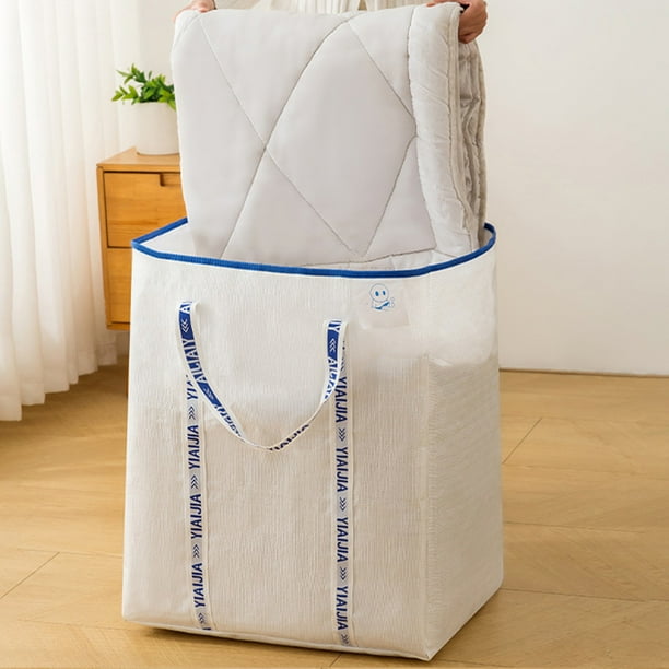 Bolsas de Almacenamiento de Gran Capacidad para Mudanzas y Embalaje | Organizador de Ropa y Edredones de Plástico Resistente E Impermeable con Asa de Cordón | Bolsa de Equipaje Tejida Reutilizable pa