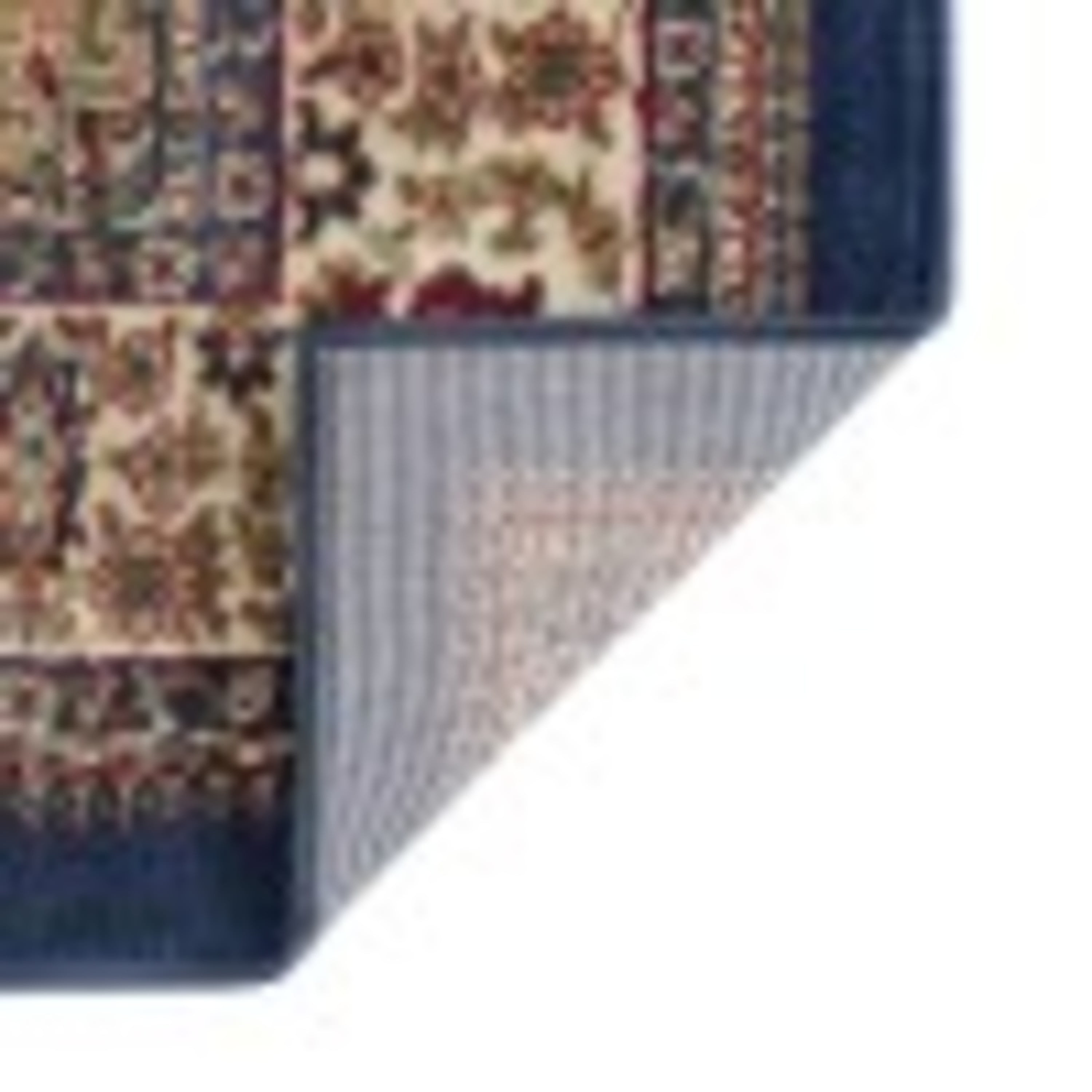 Sensation Transitional 8' x 10' Navy and Beige Polypropylene Indoor Area Rug